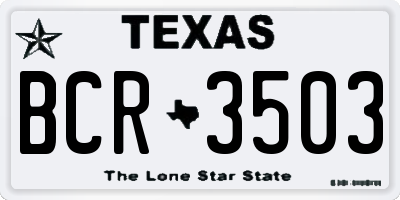 TX license plate BCR3503
