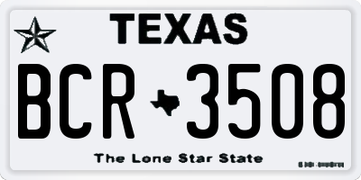 TX license plate BCR3508