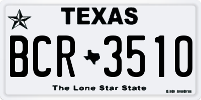 TX license plate BCR3510