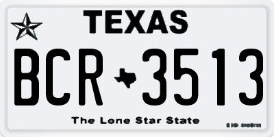 TX license plate BCR3513