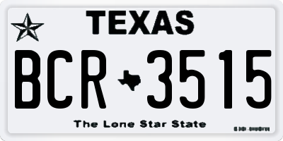 TX license plate BCR3515