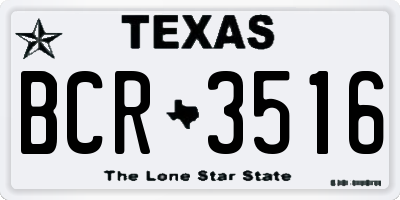 TX license plate BCR3516