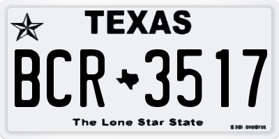 TX license plate BCR3517