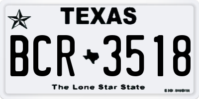 TX license plate BCR3518