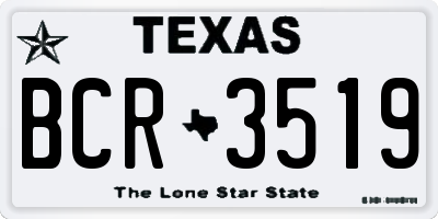 TX license plate BCR3519
