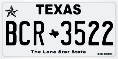 TX license plate BCR3522
