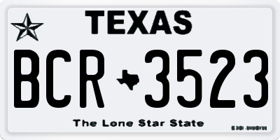 TX license plate BCR3523