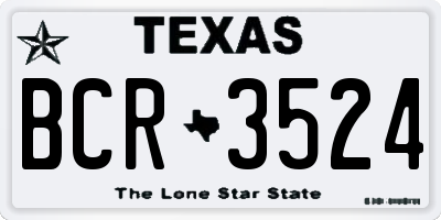 TX license plate BCR3524