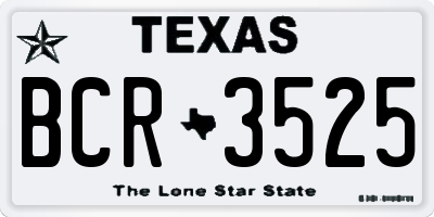 TX license plate BCR3525