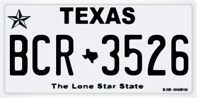 TX license plate BCR3526