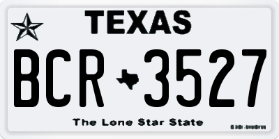 TX license plate BCR3527