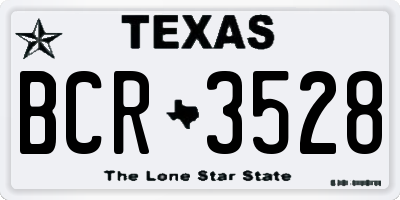 TX license plate BCR3528