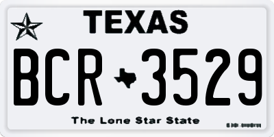 TX license plate BCR3529
