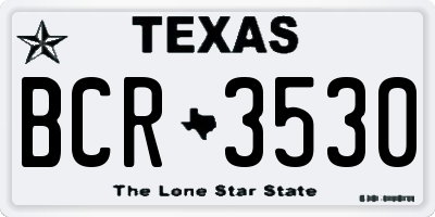 TX license plate BCR3530