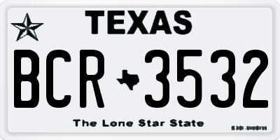 TX license plate BCR3532