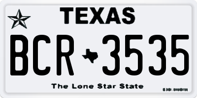 TX license plate BCR3535