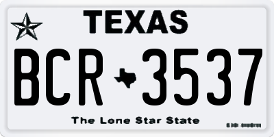 TX license plate BCR3537