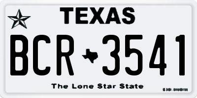 TX license plate BCR3541