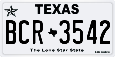 TX license plate BCR3542