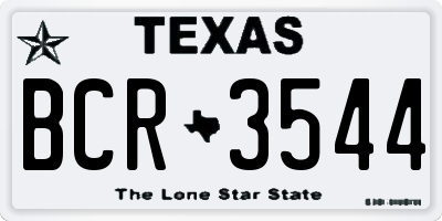 TX license plate BCR3544