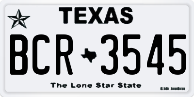 TX license plate BCR3545