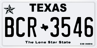 TX license plate BCR3546