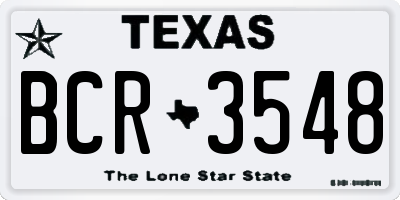 TX license plate BCR3548