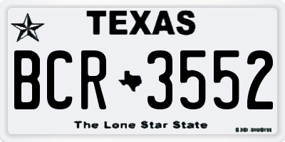 TX license plate BCR3552