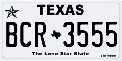 TX license plate BCR3555