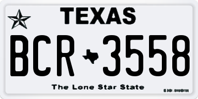 TX license plate BCR3558