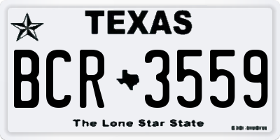 TX license plate BCR3559