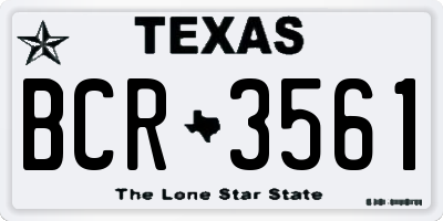 TX license plate BCR3561