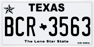 TX license plate BCR3563