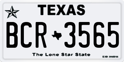TX license plate BCR3565