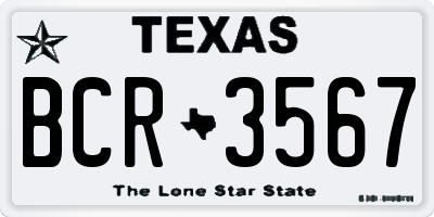 TX license plate BCR3567