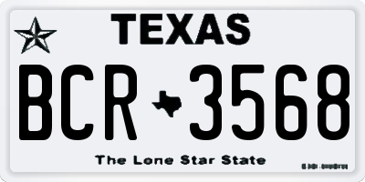 TX license plate BCR3568