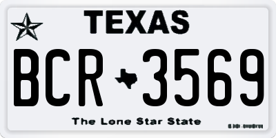 TX license plate BCR3569