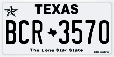 TX license plate BCR3570