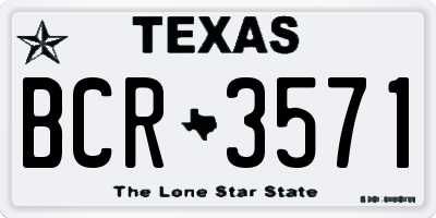 TX license plate BCR3571