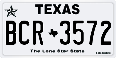 TX license plate BCR3572