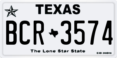 TX license plate BCR3574