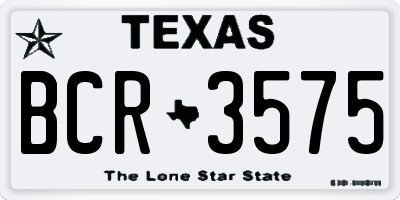 TX license plate BCR3575