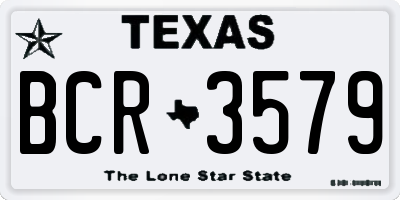 TX license plate BCR3579