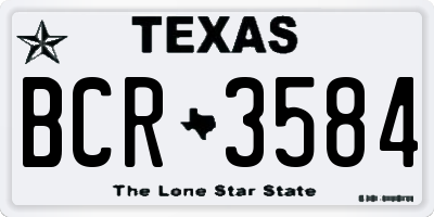 TX license plate BCR3584
