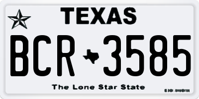 TX license plate BCR3585