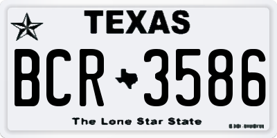 TX license plate BCR3586