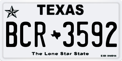 TX license plate BCR3592