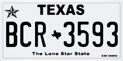 TX license plate BCR3593