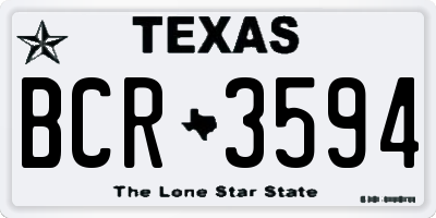 TX license plate BCR3594