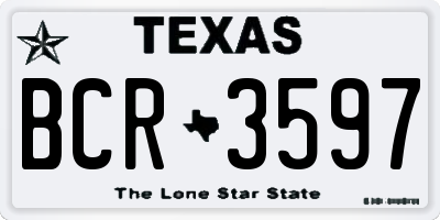 TX license plate BCR3597